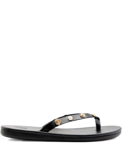 Ancient Greek Sandals Saionara shell-embellished thong sandals - Black - zdjęcie produktu nr 1