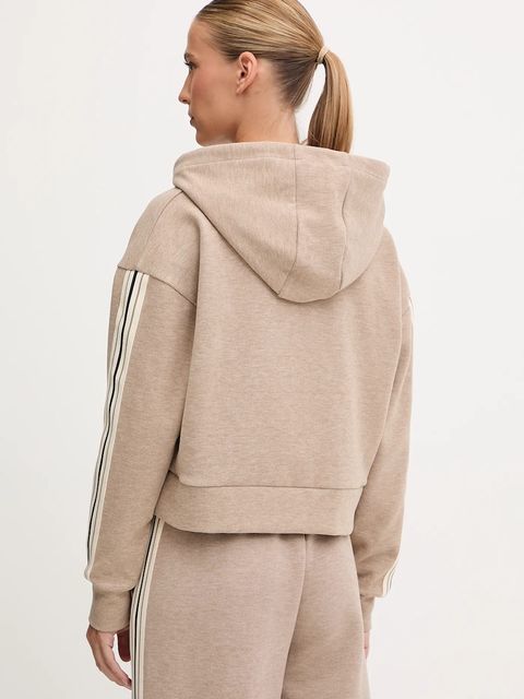 Guess bluza z domieszką wełny MURIEL damska kolor beżowy z kapturem z aplikacją V5BQ14 KCX52