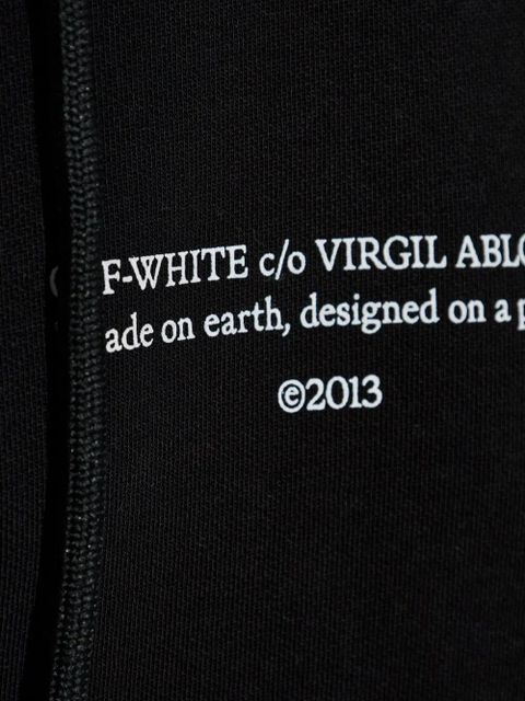 Off-White drawstring logo-detail hoodie - Black