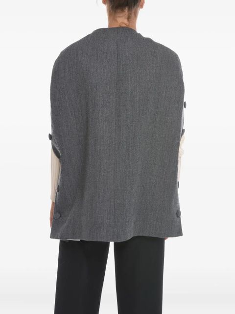 Jil Sander button-detailing cape jacket - Grey