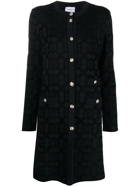 Ferragamo fitted single-breasted Gancini coat - Black - zdjęcie produktu nr 1