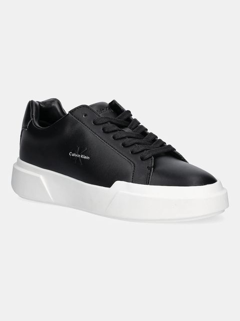 Calvin Klein sneakersy skórzane CHUNKY CUPSOLE LACEUP LTH damskie kolor czarny YW0YW01947 - zdjęcie produktu nr 1