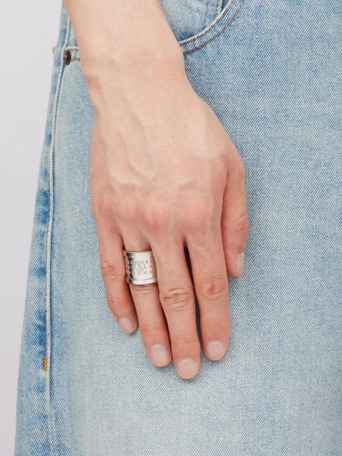 MM6 Maison Margiela numbers-motif ring - Silver