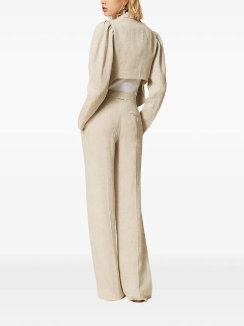 TWINSET linen tailored trousers - Neutrals