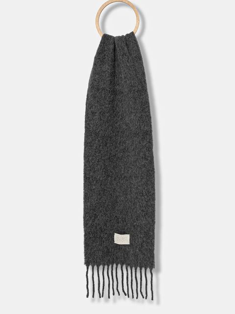 Marella szalik z wełną damski kolor szary gładki 2523546057200 - zdjęcie produktu nr 1