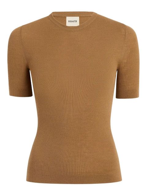 KHAITE Celina ribbed T-shirt - Brown - zdjęcie produktu nr 1