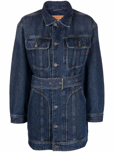 Diesel De-Flaminia belted denim jacket - Blue - zdjęcie produktu nr 1