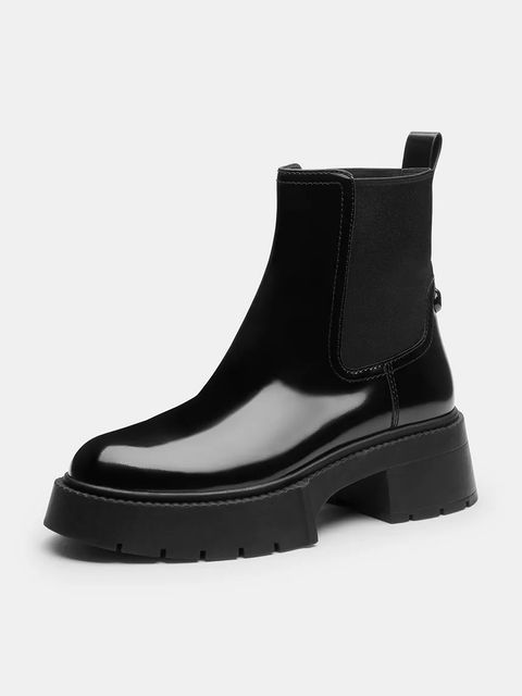 Coach botki Leah Platform damskie kolor czarny na słupku CCH90