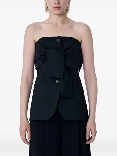 Max Mara straight-neckline button waistcoat - Black