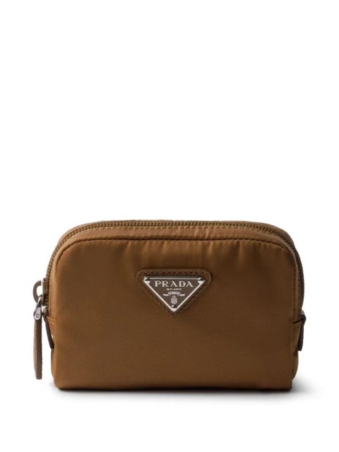 Prada logo-plaque make up bag - Brown - zdjęcie produktu nr 1