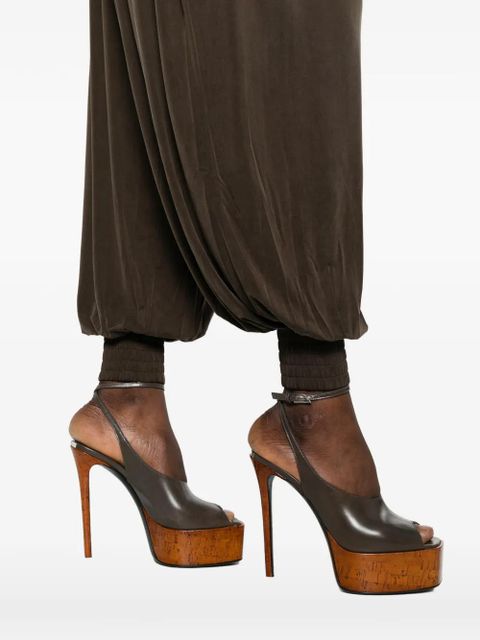 Balmain shirred trousers - Brown
