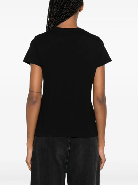 PINKO logo-embroidered cotton T-shirt - Black - zdjęcie produktu nr 2