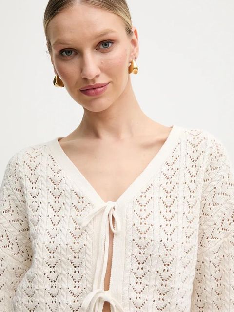 Guess kardigan bawełniany RUTH damski kolor beżowy W5GR43 Z3C71