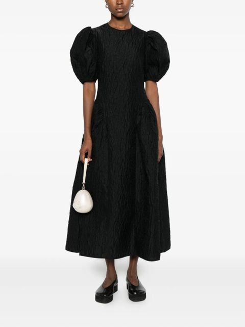 Cecilie Bahnsen puff-sleeve midi dress - Black