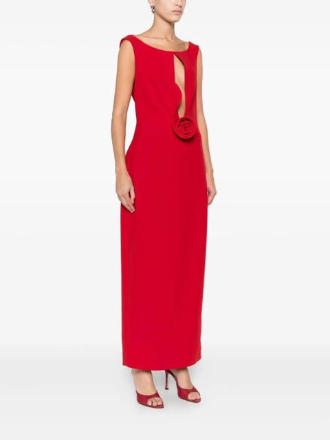 Magda Butrym floral-appliqué midi dress - Red - zdjęcie produktu nr 2