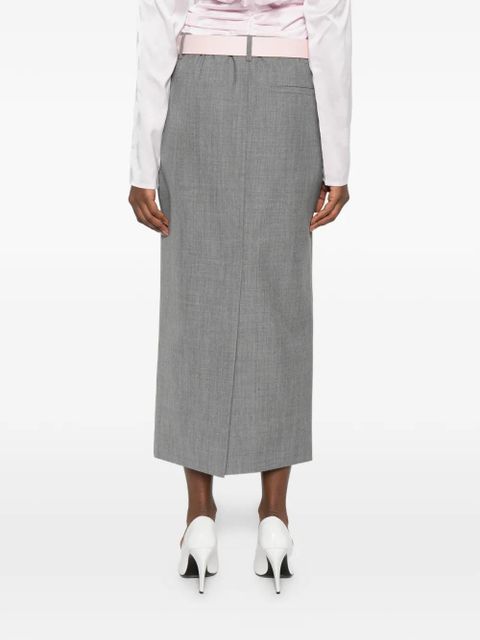 Moschino belt-detail pencil skirt - Grey