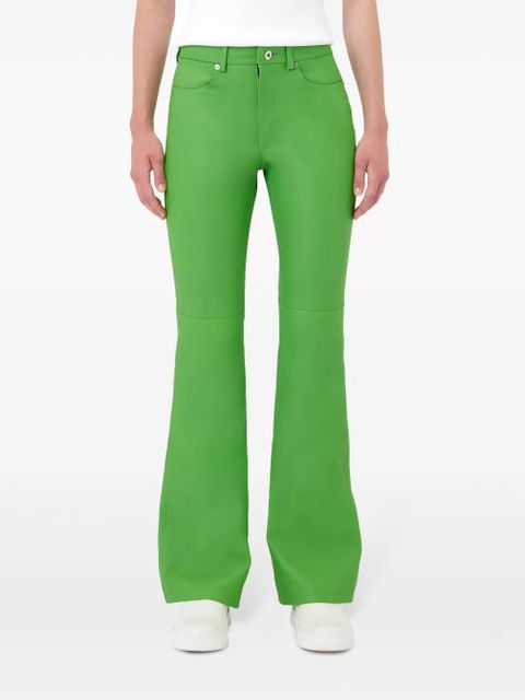 JW Anderson leather bootcut-leg trousers - Green