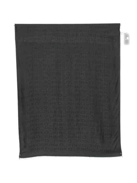 PINKO logo frayed scarf - Black - zdjęcie produktu nr 1