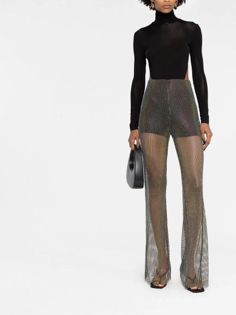 ROTATE BIRGER CHRISTENSEN crystal-embellished sheer trousers - Black - zdjęcie produktu nr 2