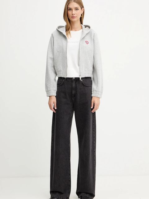 Pinko bluza damska kolor szary z kapturem melanżowa 104227 A2TL - zdjęcie produktu nr 2