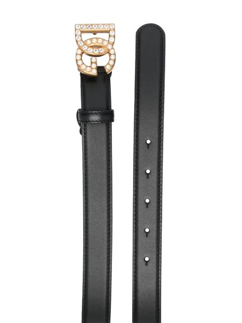 Dolce & Gabbana embellished logo-buckle belt - Black - zdjęcie produktu nr 2