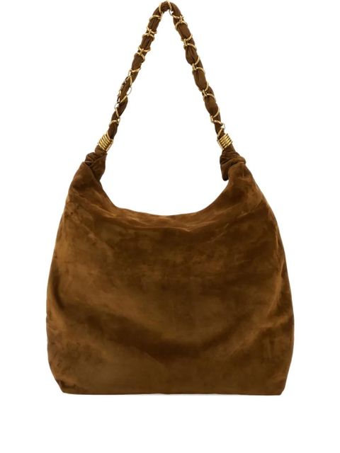 Saint Laurent Amalia braided-handle suede shoulder bag - Brown - zdjęcie produktu nr 1