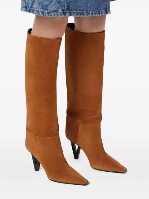 Versace pointed-toe knee-high boots - Brown