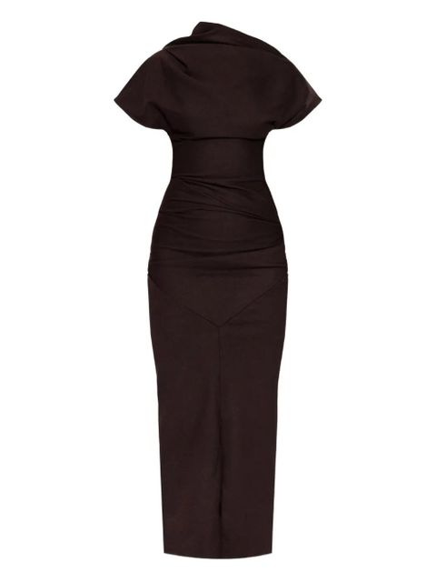 ENTIRE STUDIOS draped split midi dress - Brown - zdjęcie produktu nr 1