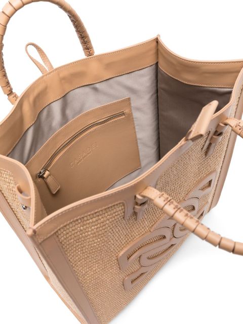 Casadei Beaurivage raffia tote bag - Brown