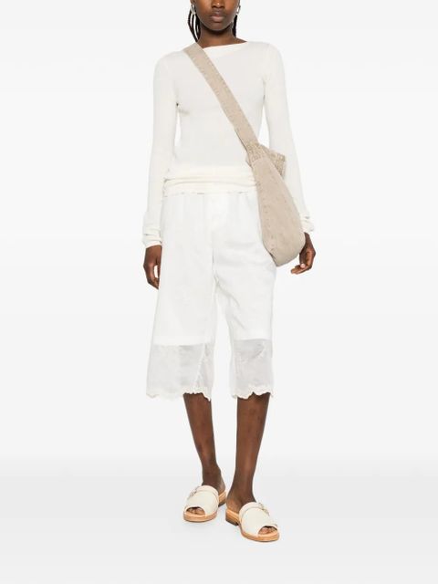 OUR LEGACY Frill buttoned floral shorts - White - zdjęcie produktu nr 2