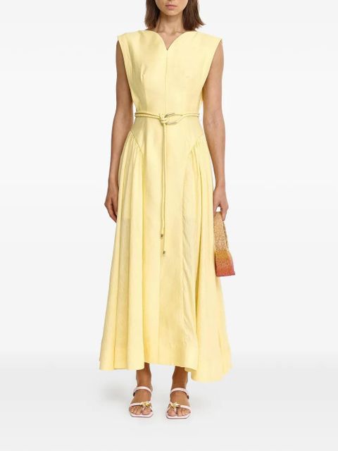 Acler Alvie V-neck belted maxi dress - Yellow - zdjęcie produktu nr 2