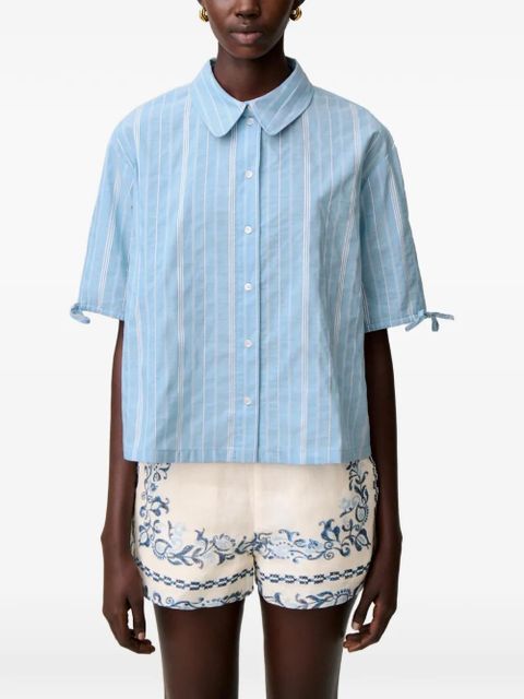 Claudie Pierlot striped tie-cuff shirt - Blue