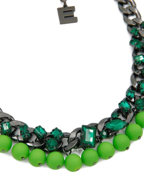 Essentiel Antwerp rhinestone-embellished curb-chain necklace - Black