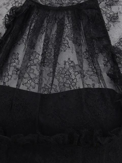 Alexander McQueen high-neck ruffled lace top - Black