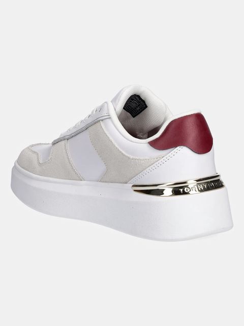 Tommy Hilfiger sneakersy skórzane TH FASHION COURT MIX SNEAKER damskie kolor biały FW0FW08632