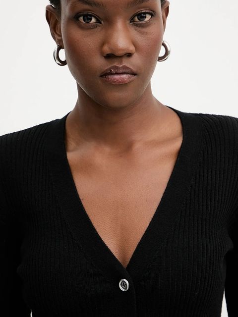 Pinko kardigan z dodatkiem wełny damski kolor czarny lekki 105506 A18M