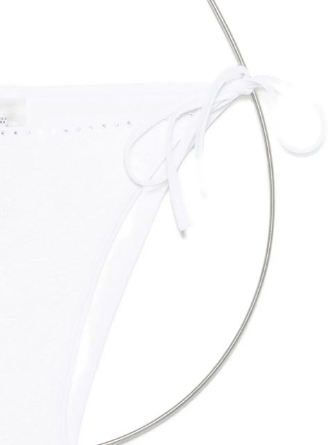 Hunza G crystal-embellished crinkle-effect bikini - White