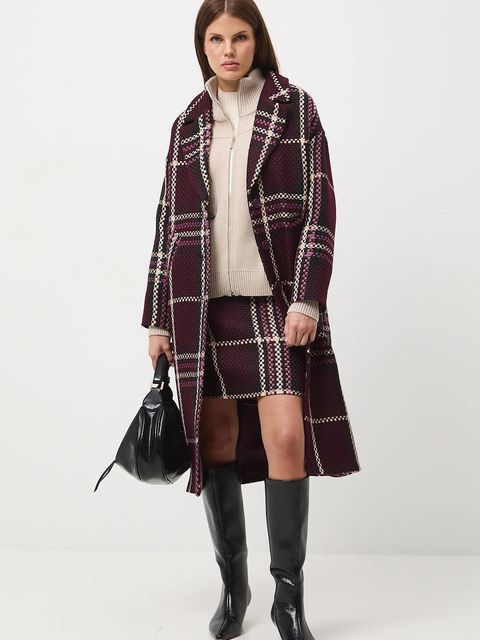 Medicine płaszcz damski kolor bordowy