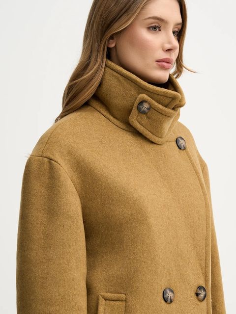 Sisley płaszcz z dodatkiem wełny kolor zielony 2LAJLN06E