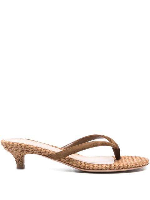 Gianvito Rossi 35mm woven heel sandals - Brown - zdjęcie produktu nr 1