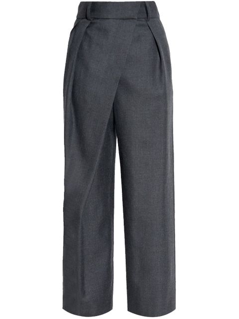 LOEWE wrap wool trousers - Grey