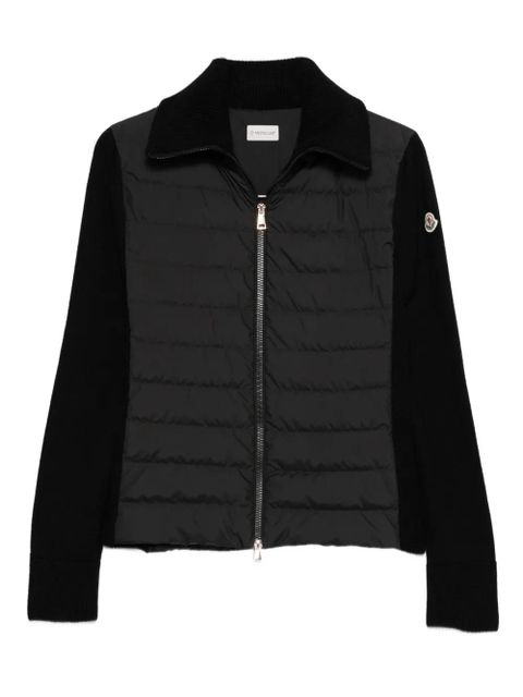 Moncler quilted knit-panel puffer jacket - Black - zdjęcie produktu nr 1