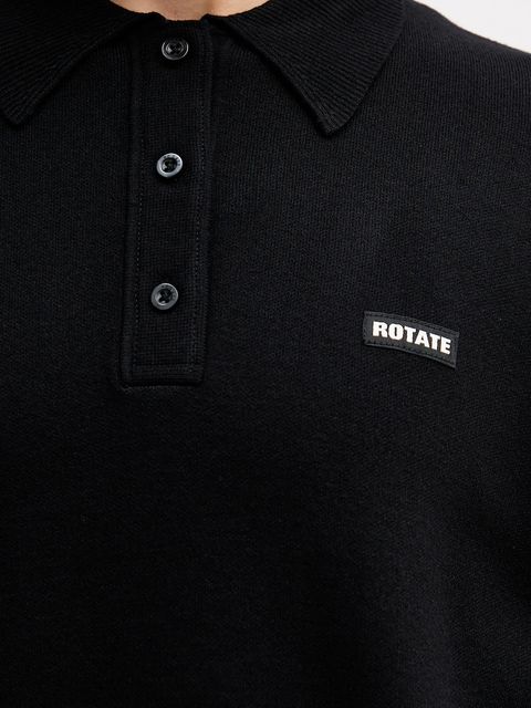 Rotate sweter z dodatkiem wełny kolor czarny lekki 115137100