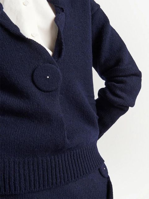Prada V-neck cashmere jumper - Blue - zdjęcie produktu nr 2