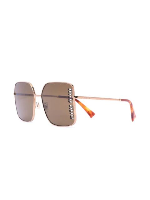 Miu Miu Eyewear logo-detail square-frame sunglasses - Gold - zdjęcie produktu nr 2