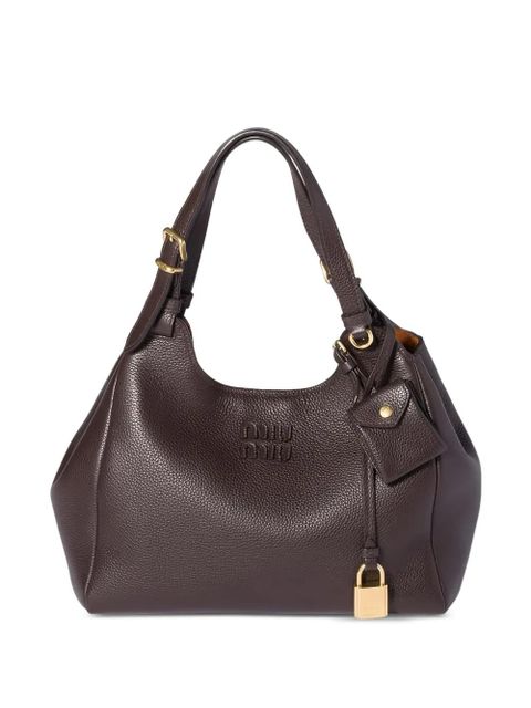 Miu Miu logo-detail leather shoulder bag - Brown - zdjęcie produktu nr 1