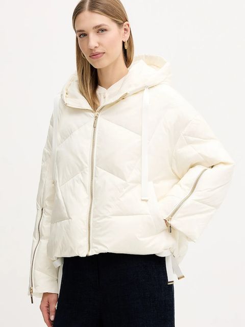 Twinset kurtka puchowa kolor beżowy zimowa oversize 252TT2060 - zdjęcie produktu nr 1