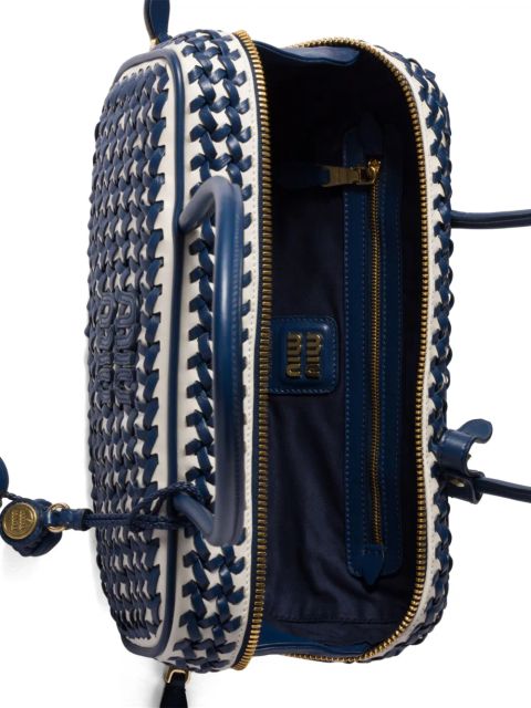 Miu Miu Bea woven-effect tote bag - Blue