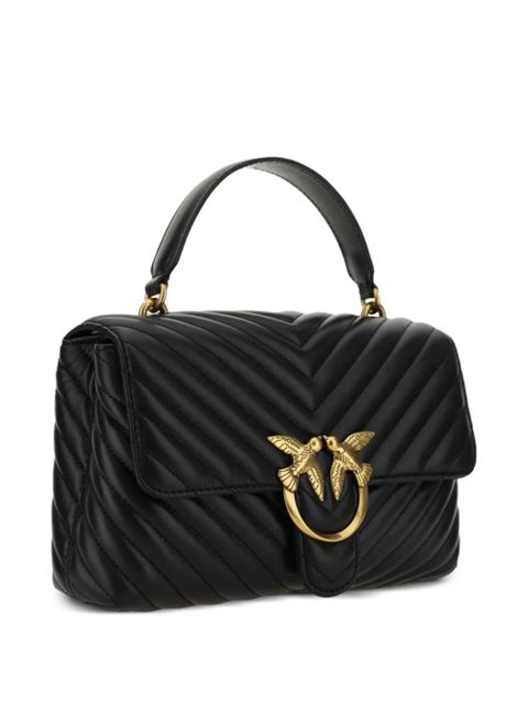 PINKO Love Puff quilted leather tote bag - Black