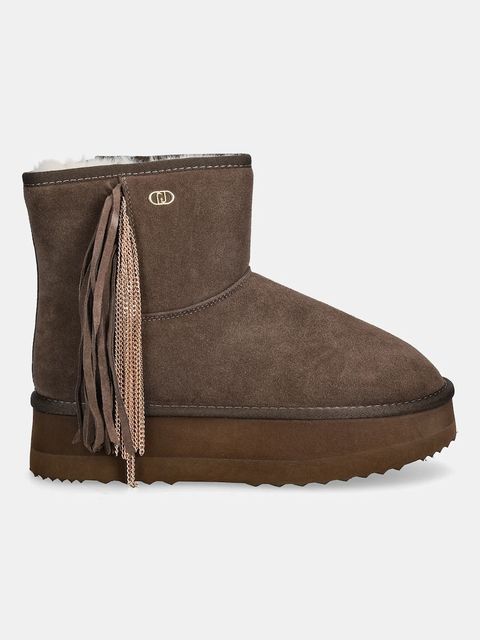 Liu Jo śniegowce zamszowe JANE 09 kolor brązowy SF5109PX002S3830